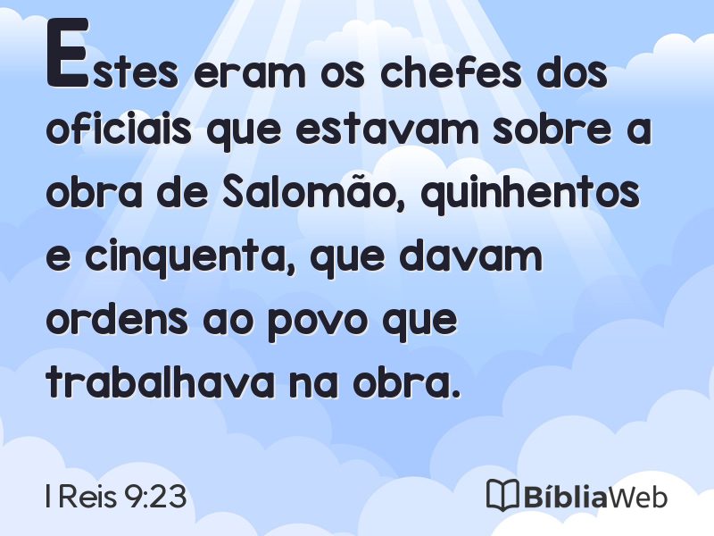 I Reis 9:23 em imagem para compartilhar