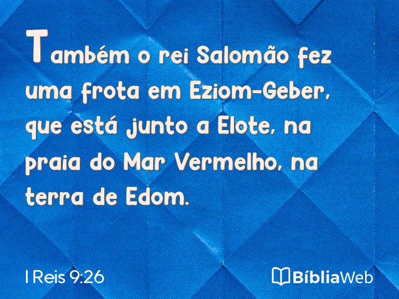 I Reis 9:26 em imagem para compartilhar