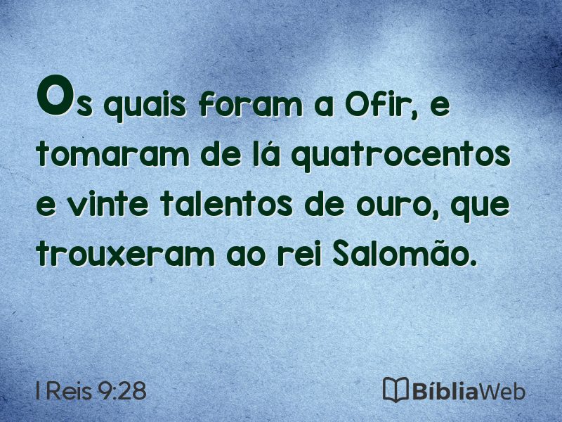 I Reis 9:28 em imagem para compartilhar