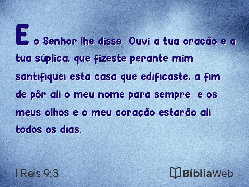 I Reis 9:3 em imagem para compartilhar