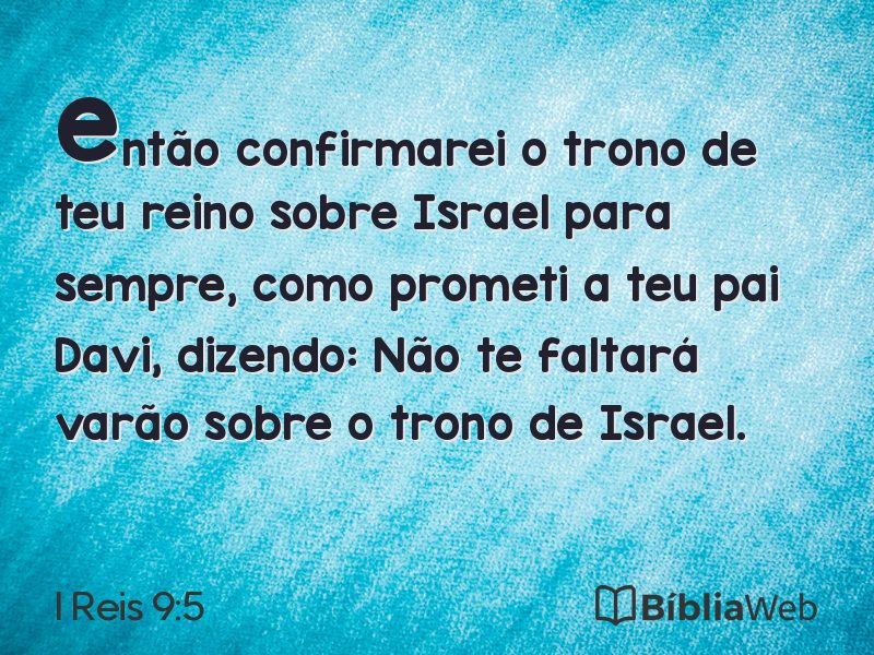 I Reis 9:5 em imagem para compartilhar