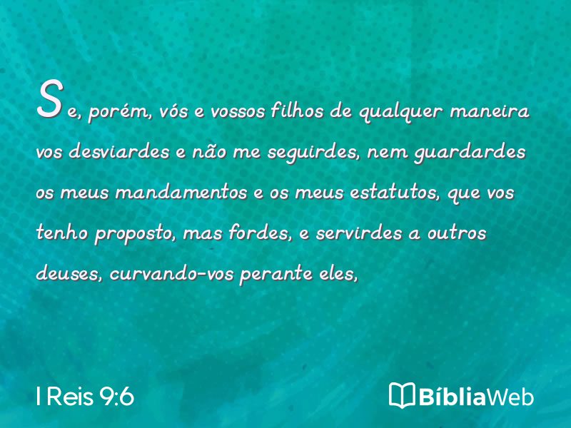 I Reis 9:6 em imagem para compartilhar