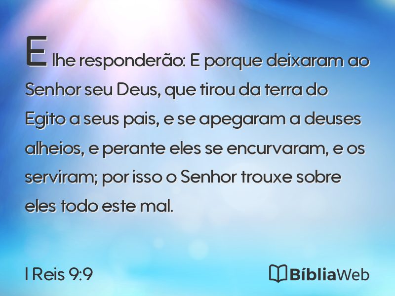 I Reis 9:9 em imagem para compartilhar