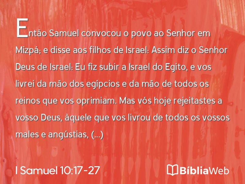 I Samuel 10:17-27 em imagem para compartilhar