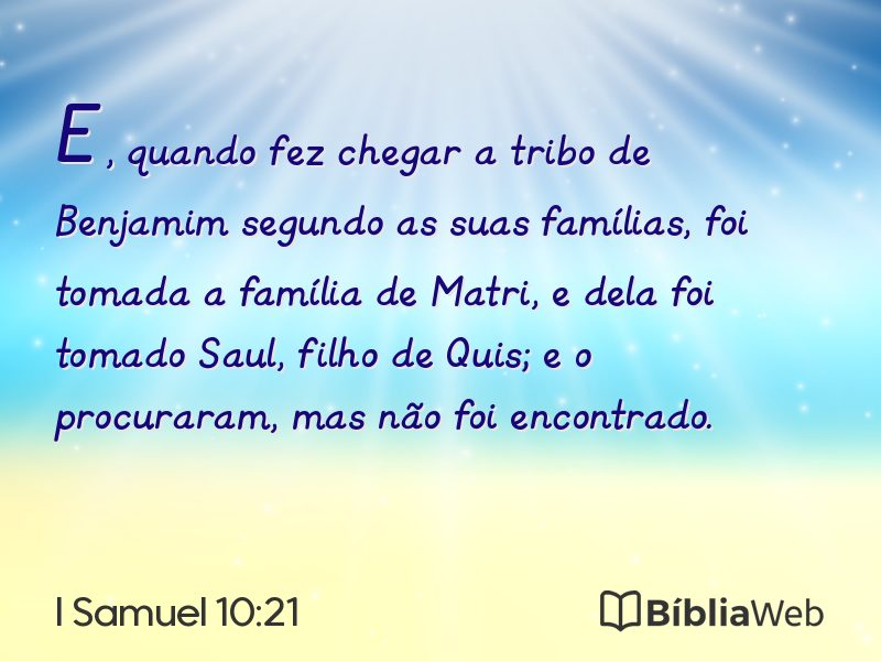 I Samuel 10:21 em imagem para compartilhar