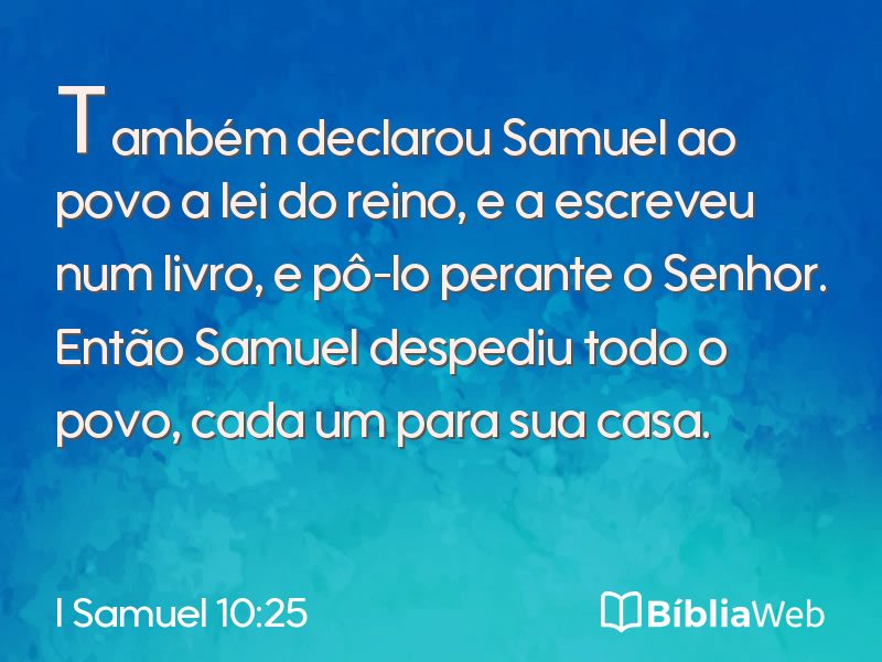 I Samuel 10:25 em imagem para compartilhar