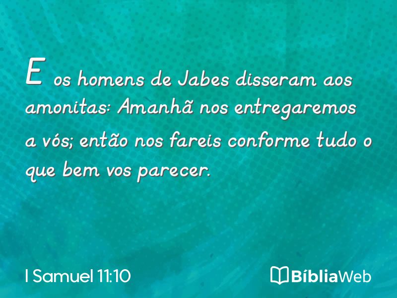 I Samuel 11:10 em imagem para compartilhar