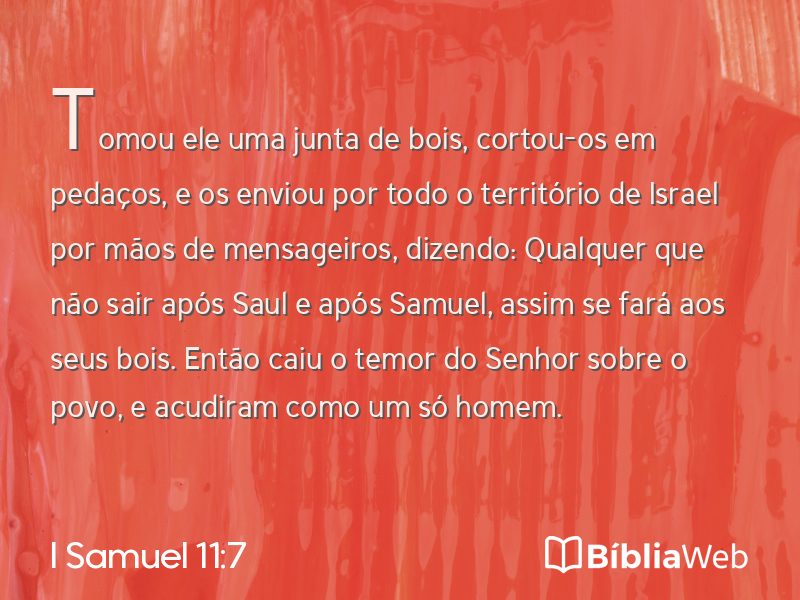 I Samuel 11:7 em imagem para compartilhar