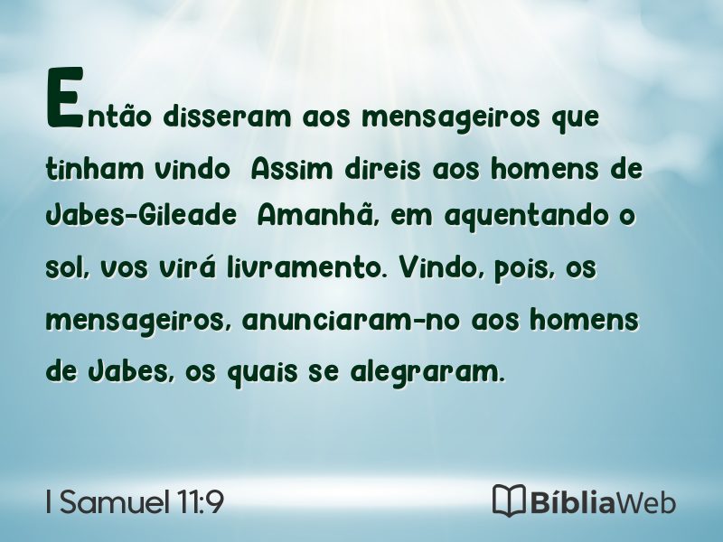 I Samuel 11:9 em imagem para compartilhar