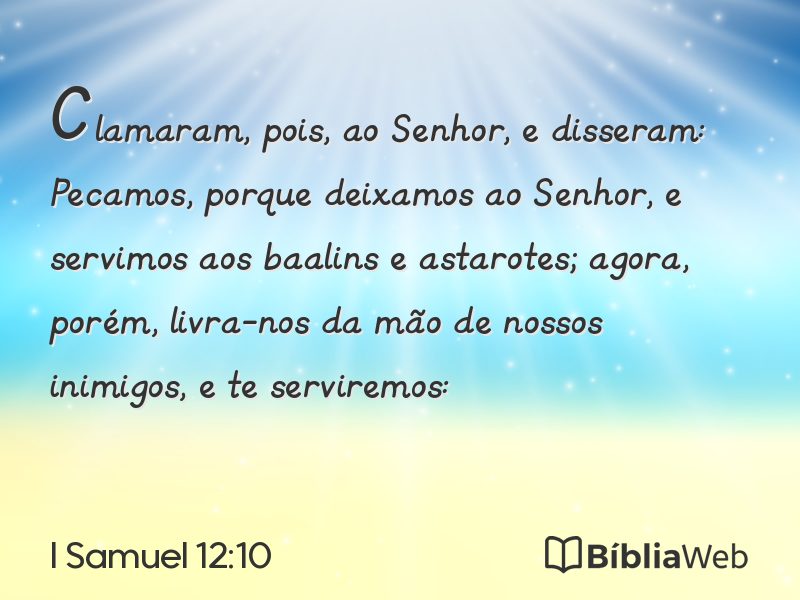 I Samuel 12:10 em imagem para compartilhar