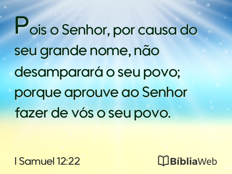 I Samuel 12:22 em imagem para compartilhar