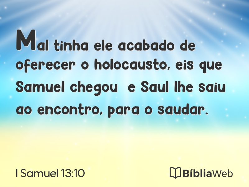 I Samuel 13:10 em imagem para compartilhar