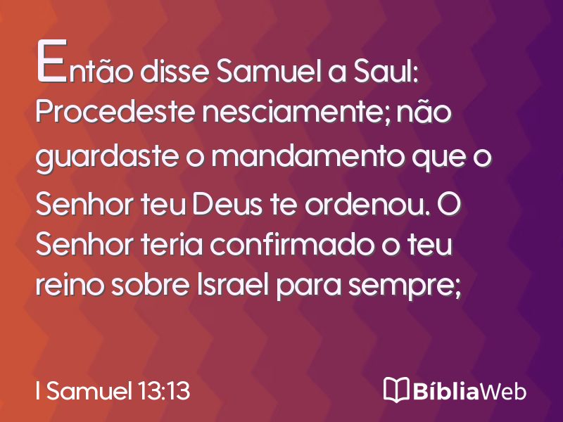 I Samuel 13:13 em imagem para compartilhar