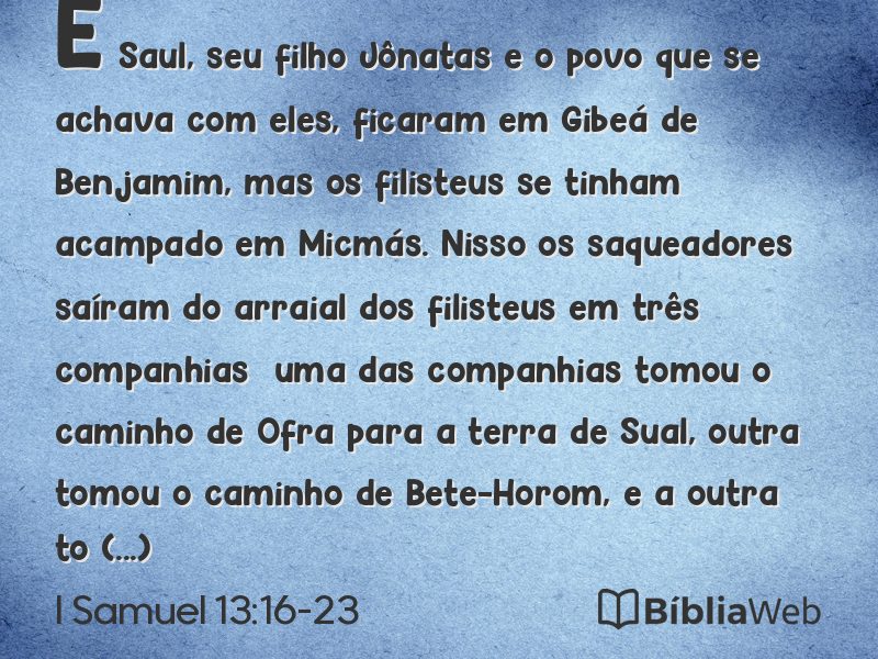 I Samuel 13:16-23 em imagem para compartilhar