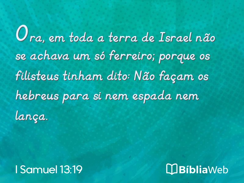 I Samuel 13:19 em imagem para compartilhar