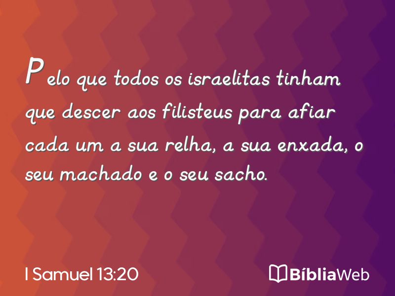 I Samuel 13:20 em imagem para compartilhar