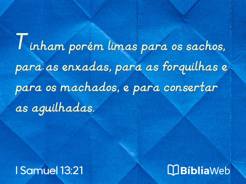I Samuel 13:21 em imagem para compartilhar