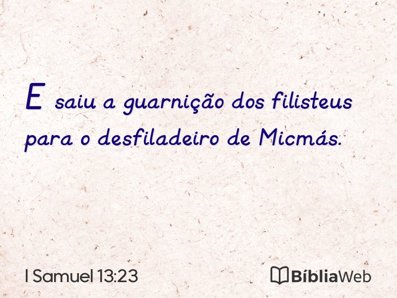 I Samuel 13:23 em imagem para compartilhar