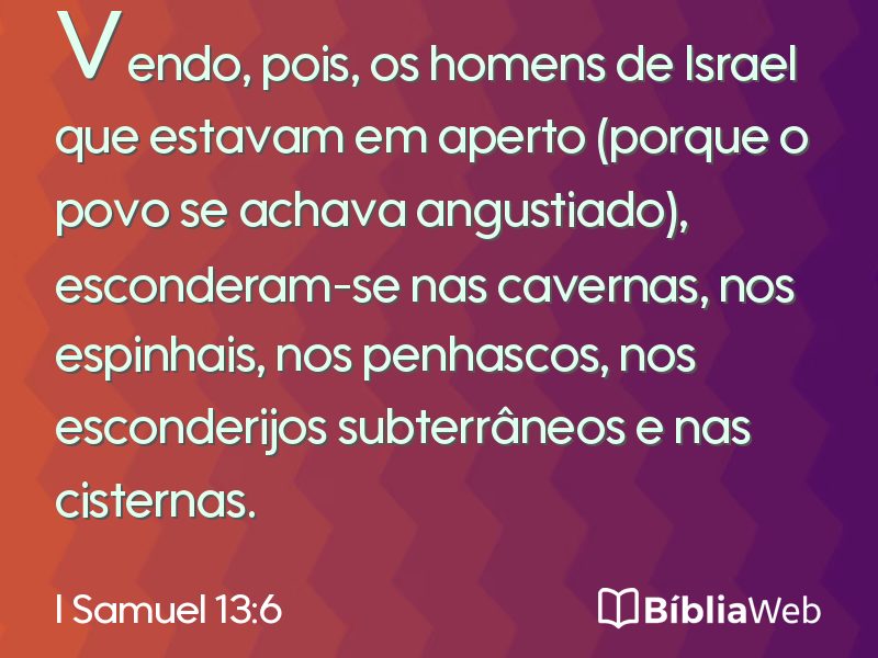 I Samuel 13:6 em imagem para compartilhar