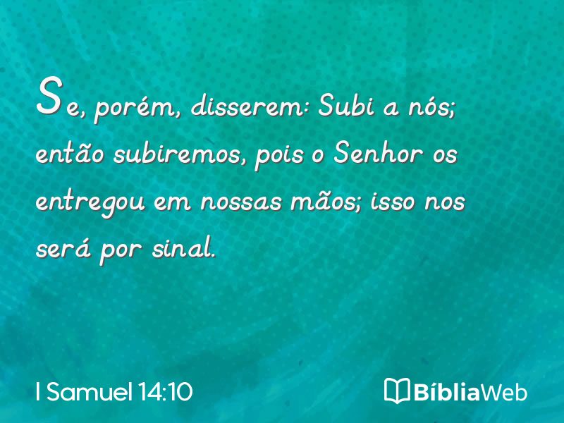 I Samuel 14:10 em imagem para compartilhar