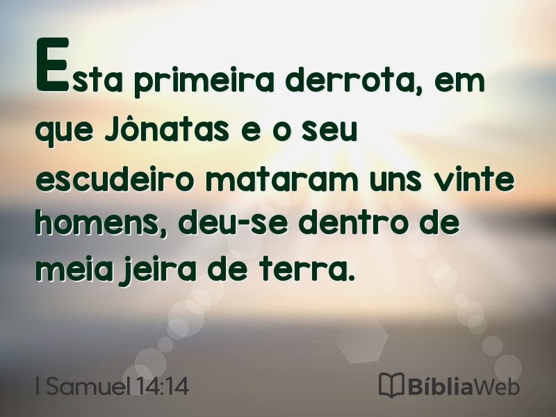 I Samuel 14:14 em imagem para compartilhar
