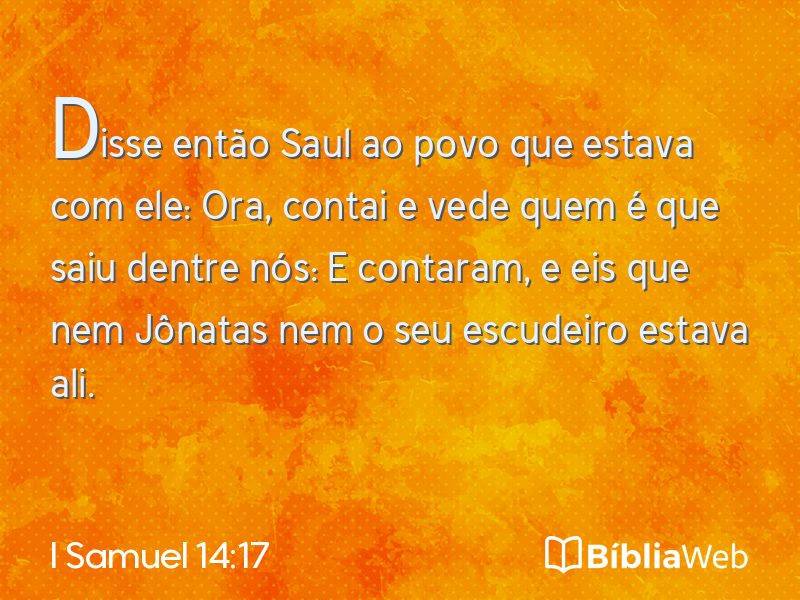 I Samuel 14:17 em imagem para compartilhar