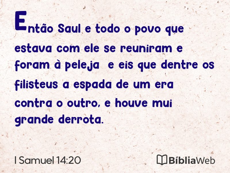 I Samuel 14:20 em imagem para compartilhar