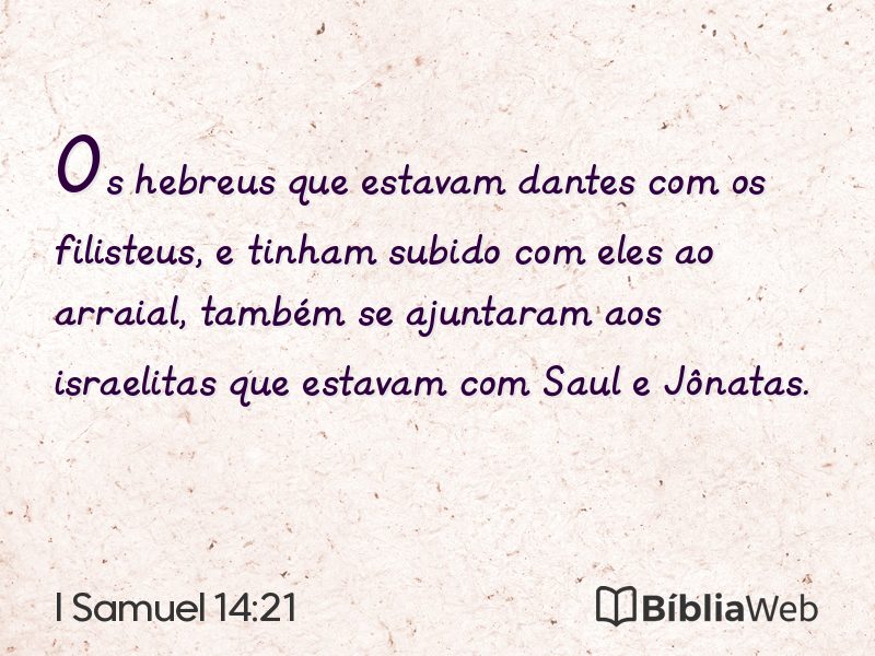I Samuel 14:21 em imagem para compartilhar