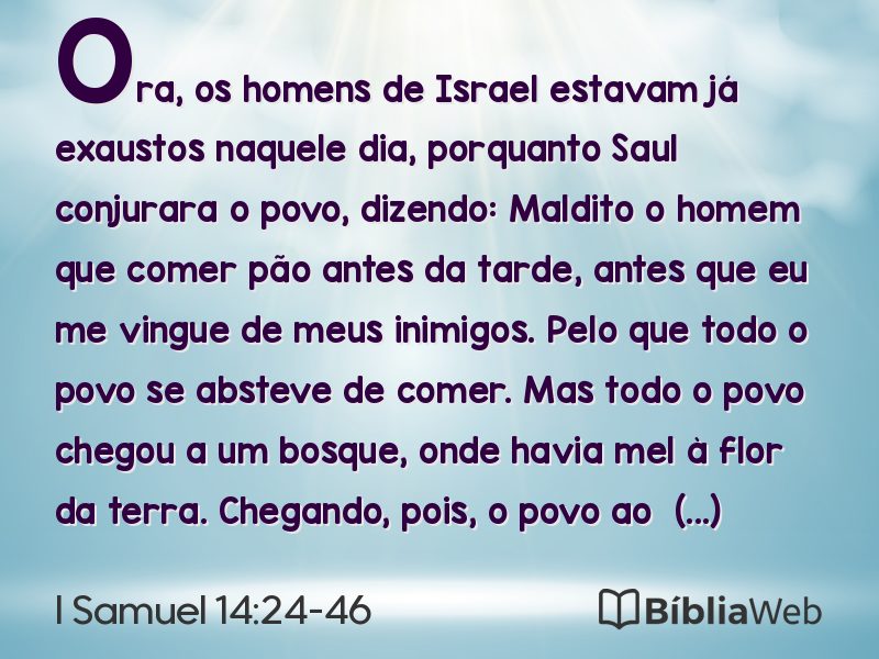 I Samuel 14:24-46 em imagem para compartilhar
