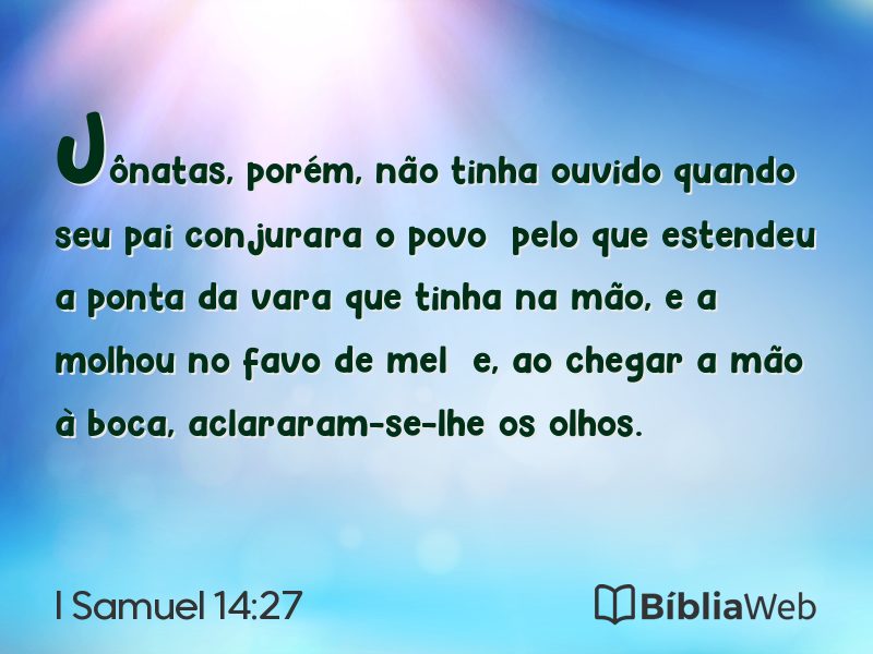 I Samuel 14:27 em imagem para compartilhar