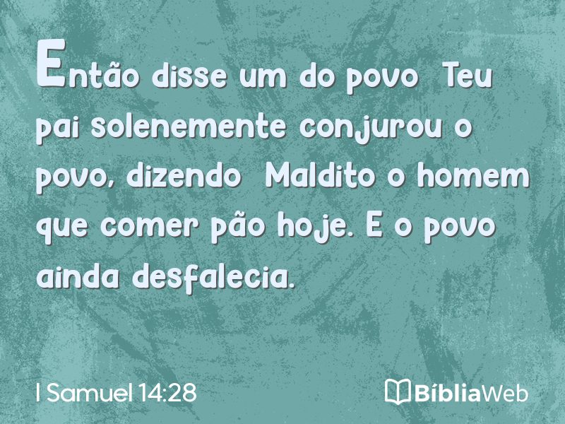 I Samuel 14:28 em imagem para compartilhar