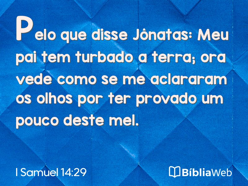 I Samuel 14:29 em imagem para compartilhar