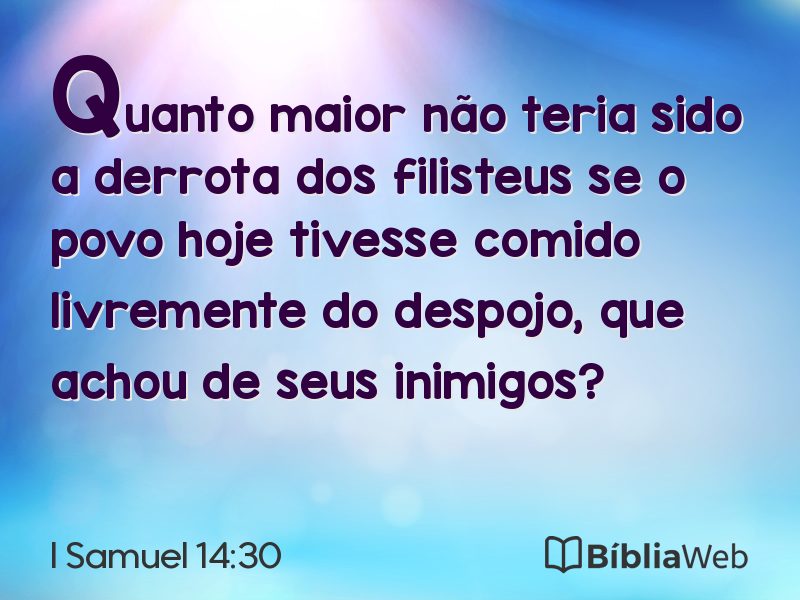 I Samuel 14:30 em imagem para compartilhar