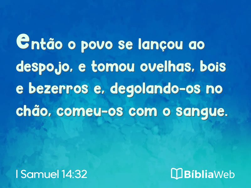 I Samuel 14:32 em imagem para compartilhar