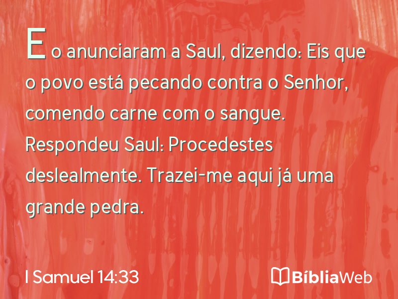 I Samuel 14:33 em imagem para compartilhar