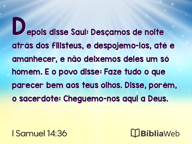 I Samuel 14:36 em imagem para compartilhar