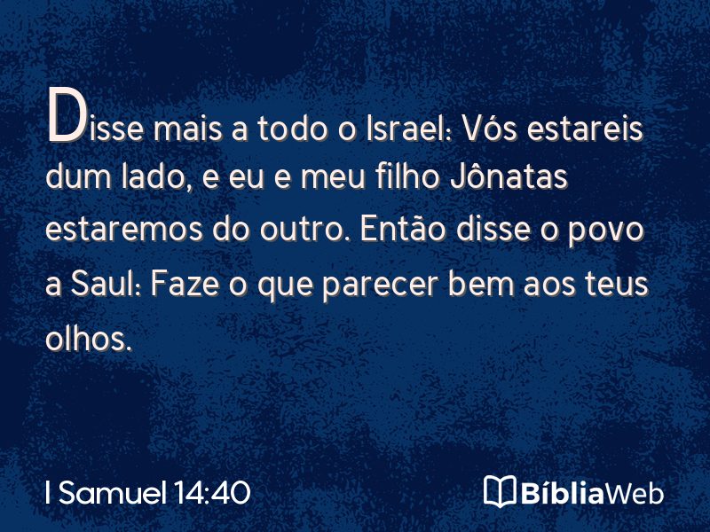 I Samuel 14:40 em imagem para compartilhar