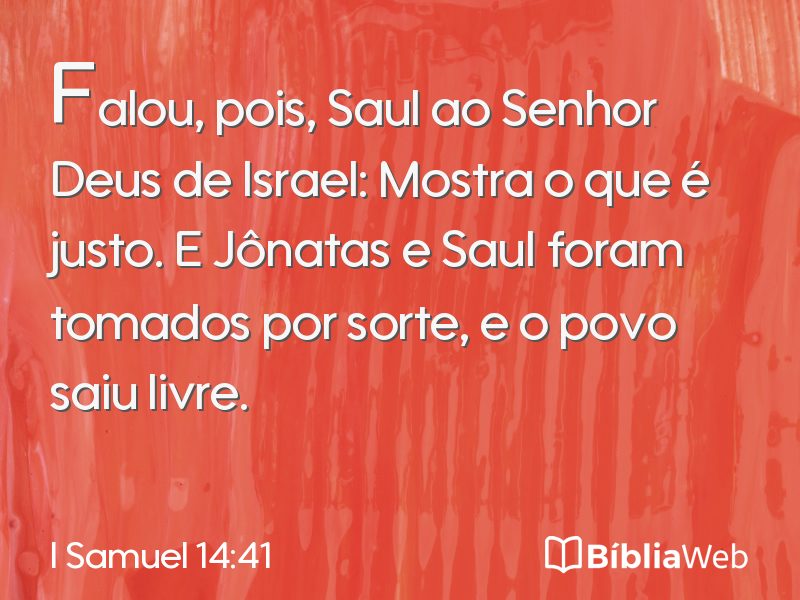 I Samuel 14:41 em imagem para compartilhar
