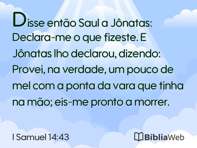 I Samuel 14:43 em imagem para compartilhar