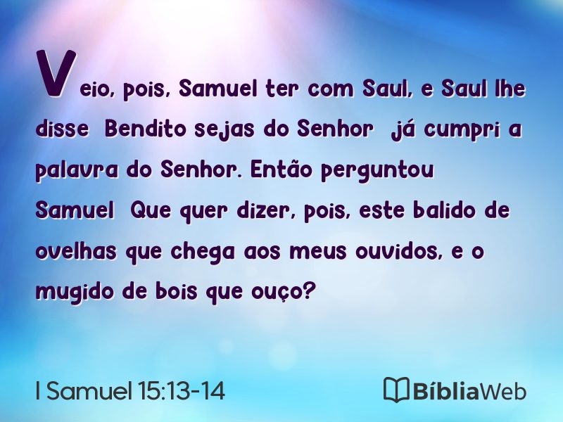 I Samuel 15:13-14 em imagem para compartilhar