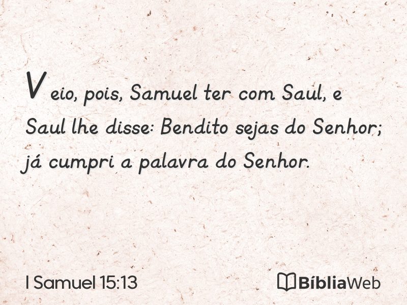 I Samuel 15:13 em imagem para compartilhar