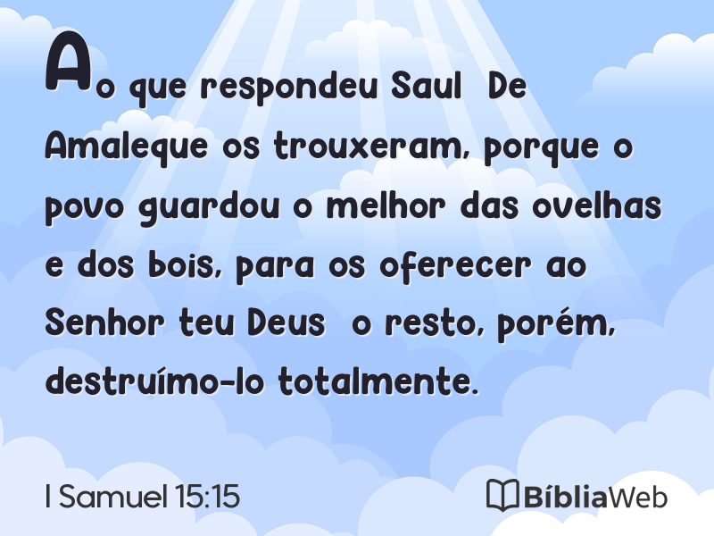 I Samuel 15:15 em imagem para compartilhar