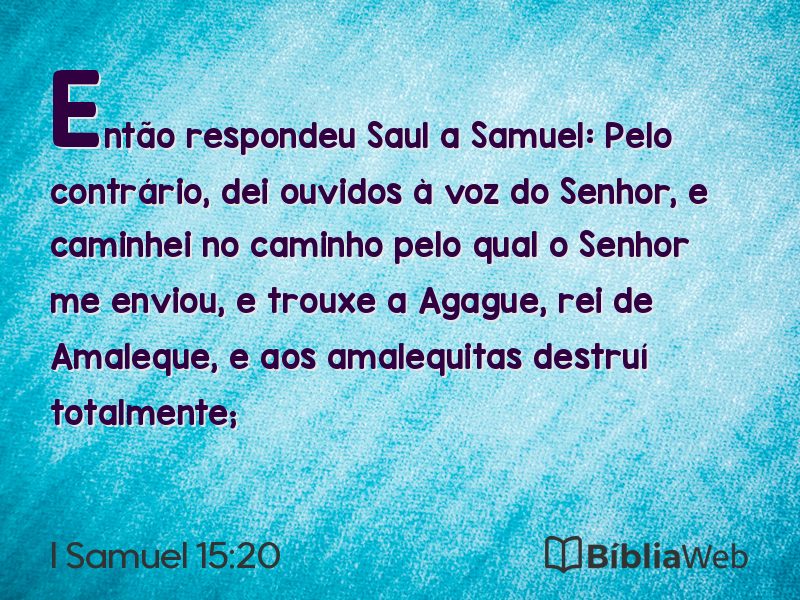 I Samuel 15:20 em imagem para compartilhar