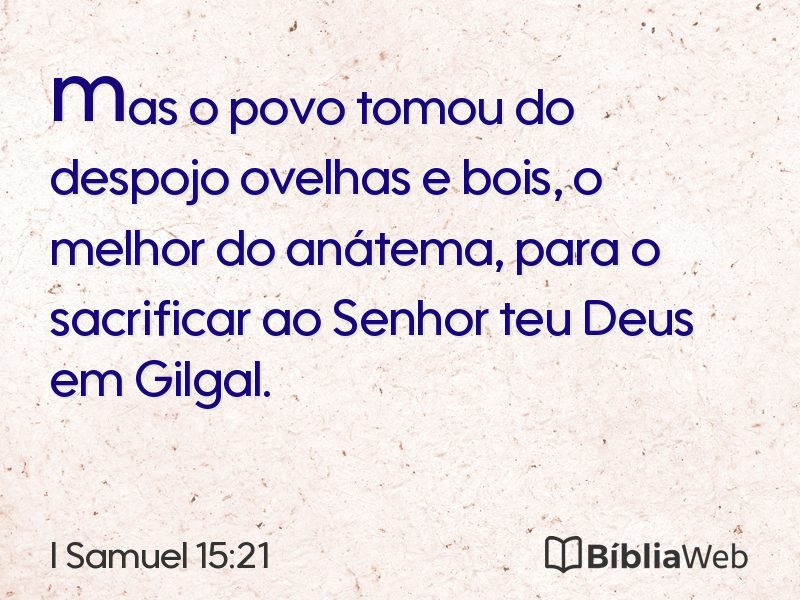 I Samuel 15:21 em imagem para compartilhar