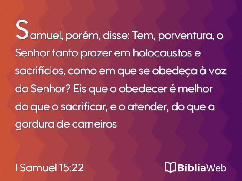 I Samuel 15:22 em imagem para compartilhar