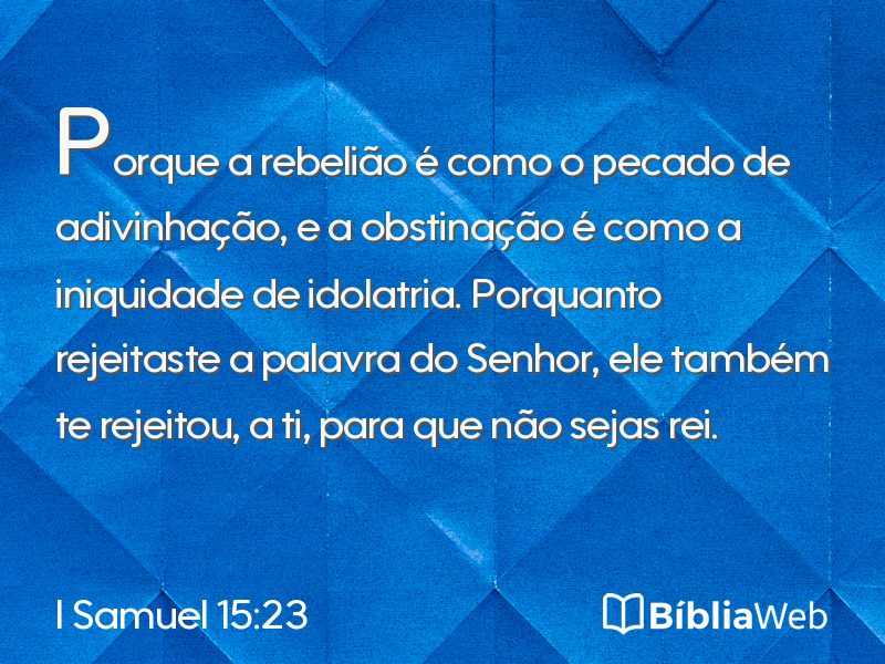 I Samuel 15:23 em imagem para compartilhar