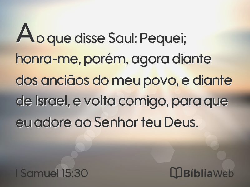 I Samuel 15:30 em imagem para compartilhar