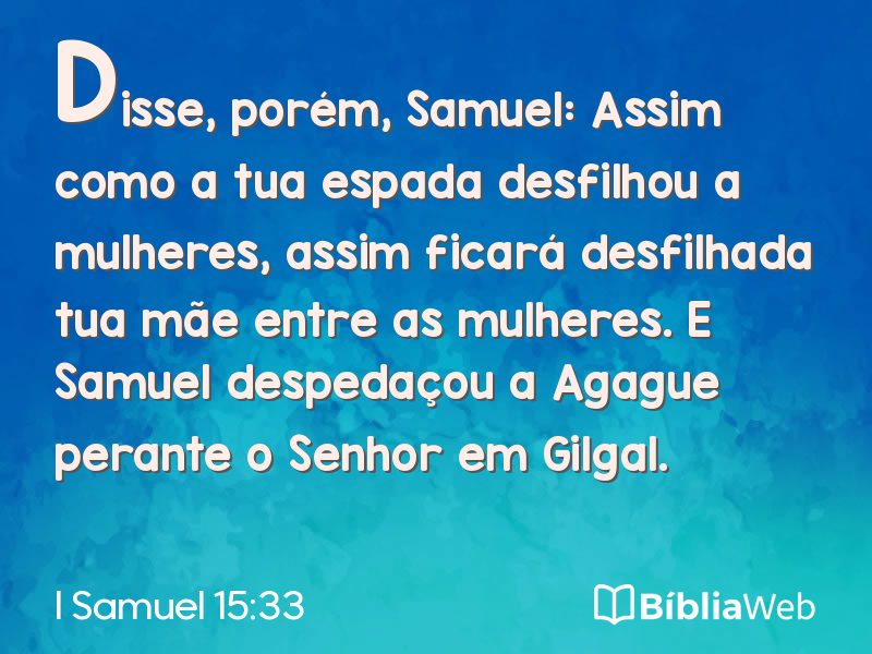 I Samuel 15:33 em imagem para compartilhar