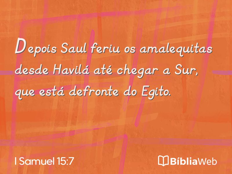 I Samuel 15:7 em imagem para compartilhar
