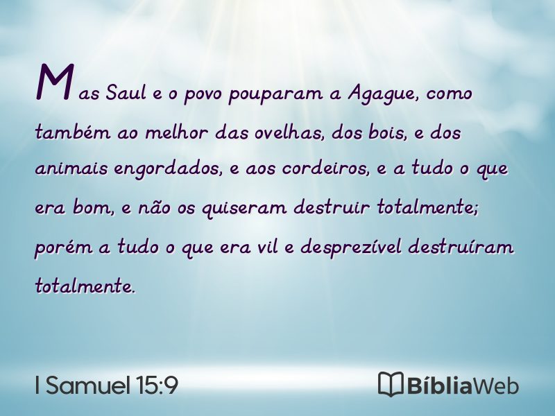 I Samuel 15:9 em imagem para compartilhar